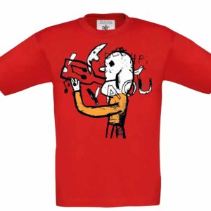 Tee-shirt rouge EnfantBingBangBoum face